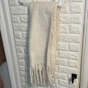 Cream Fringe Scarf